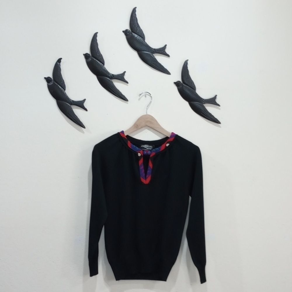Givenchy Sport Black Pullover Sweater with Button Closure ~ M - Vintage!